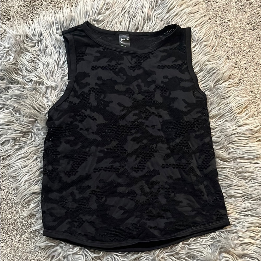 Black Camo Sleeveless Top